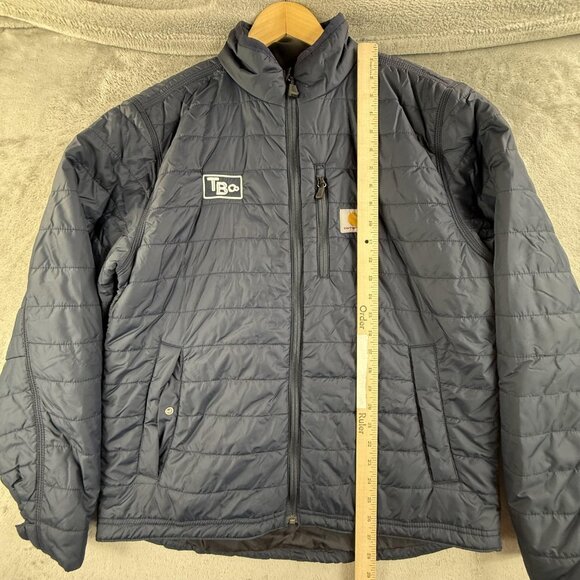 Carhartt Jacket Mens Medium Navy Gilliam Quilted Rain Defender 102208 OJ2208-M - Picture 7 of 16